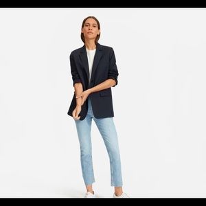 Light wash Everlane kick crop jeans